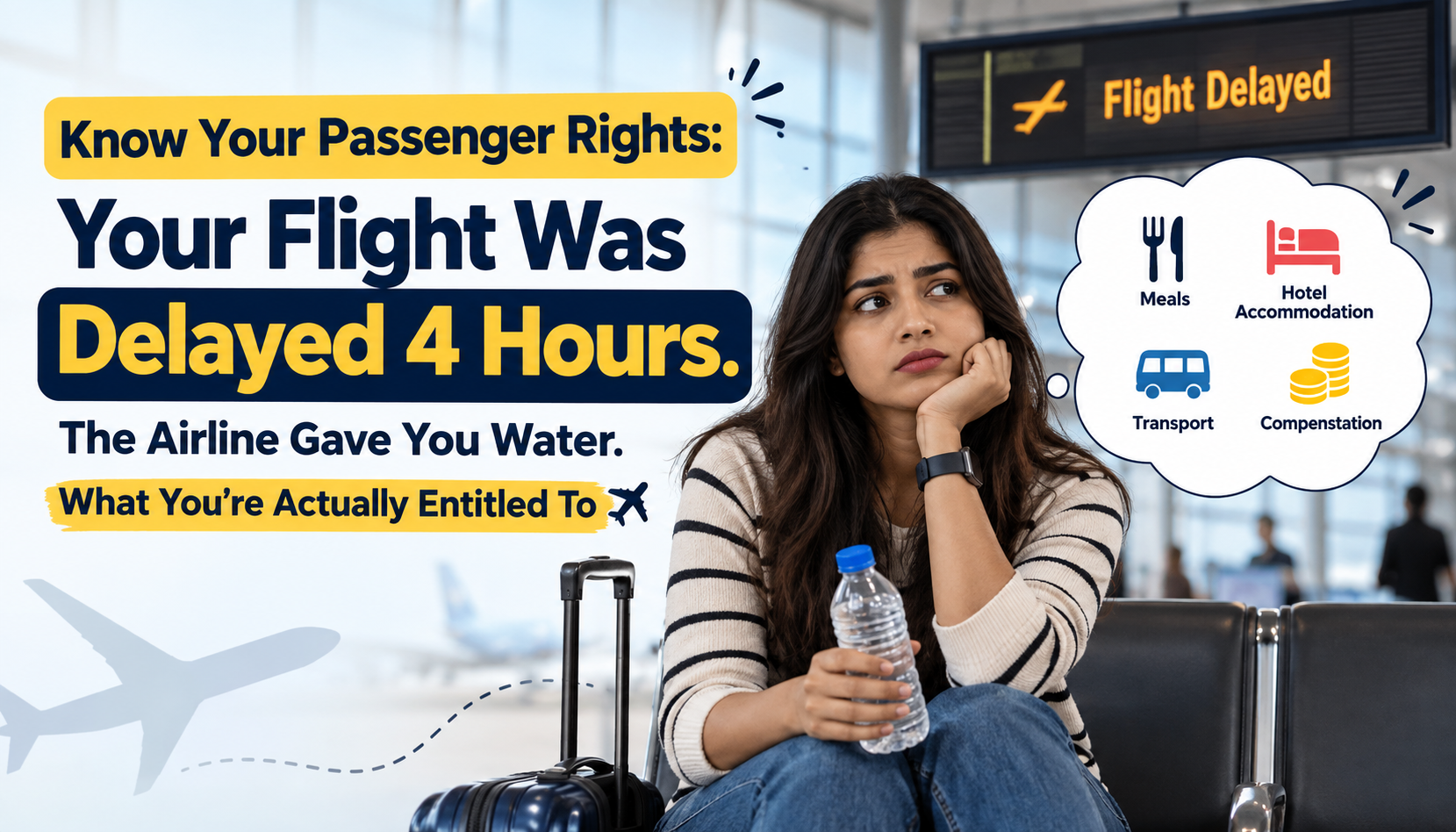 Know Your Passenger Rights: Your Flight Was Delayed 4 Hours. The Airline Gave You Water. What You’re Actually Entitled To ✈️